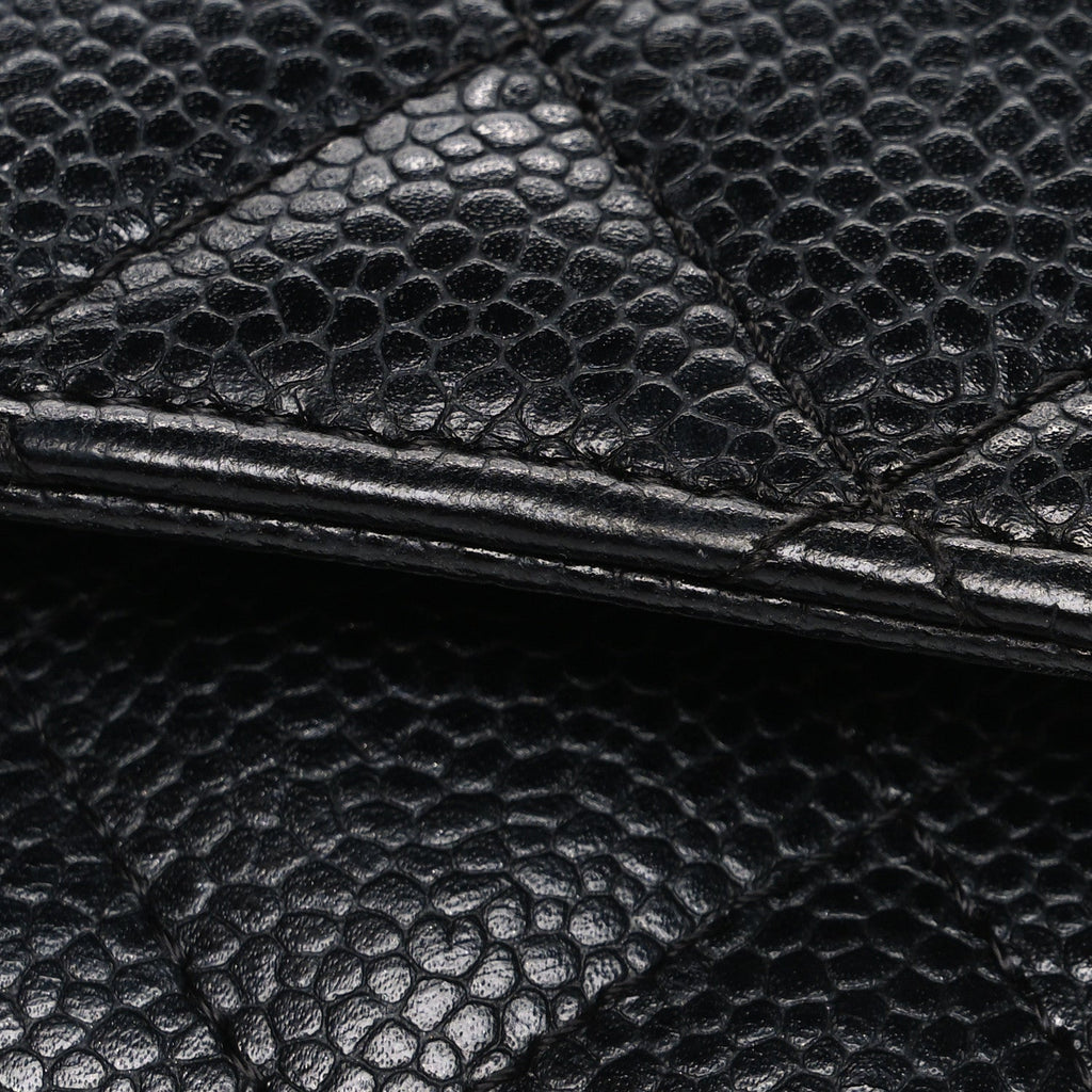 Caviar Quilted Wallet On Chain WOC Black Black