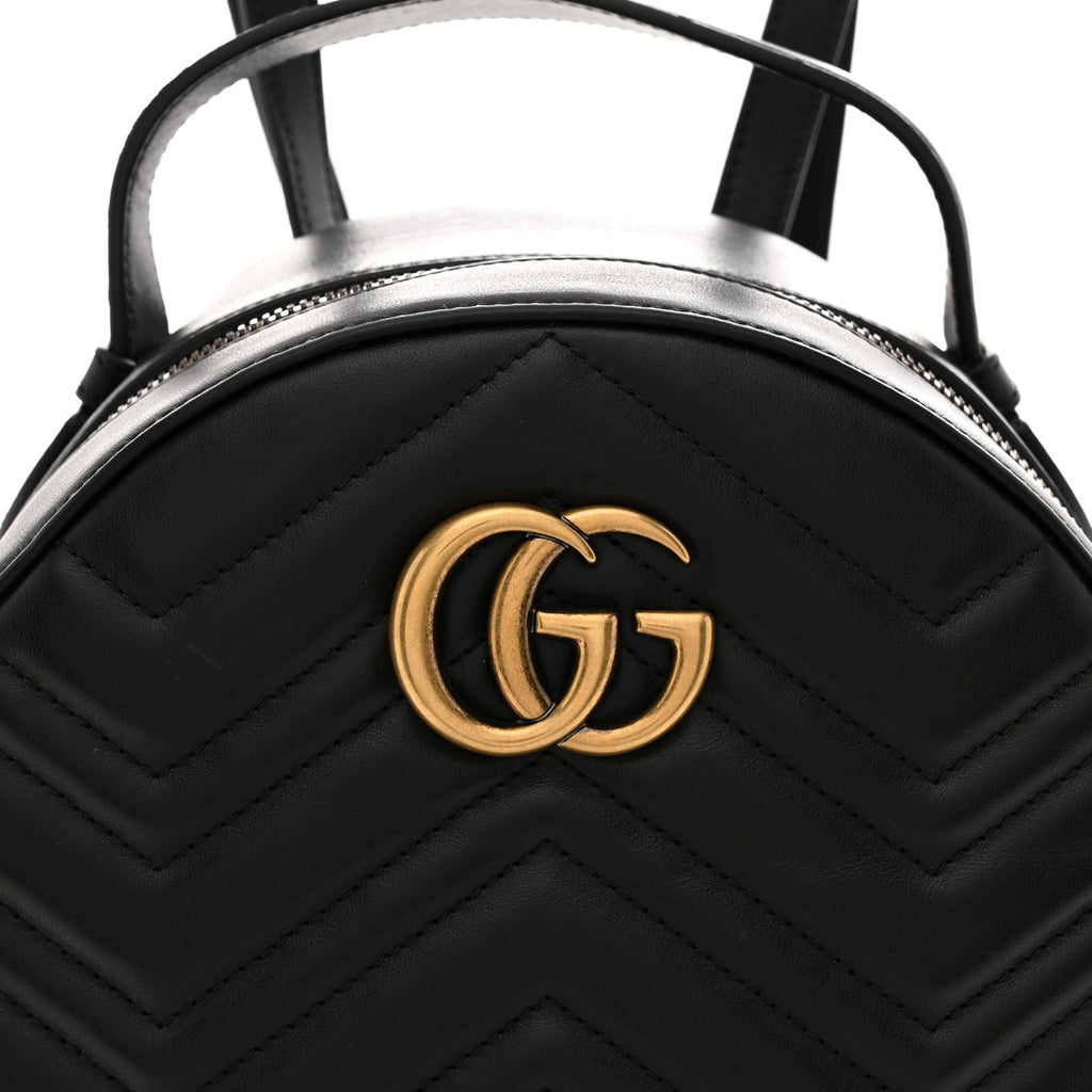 Calfskin Matelasse GG Marmont Dome Backpack Black