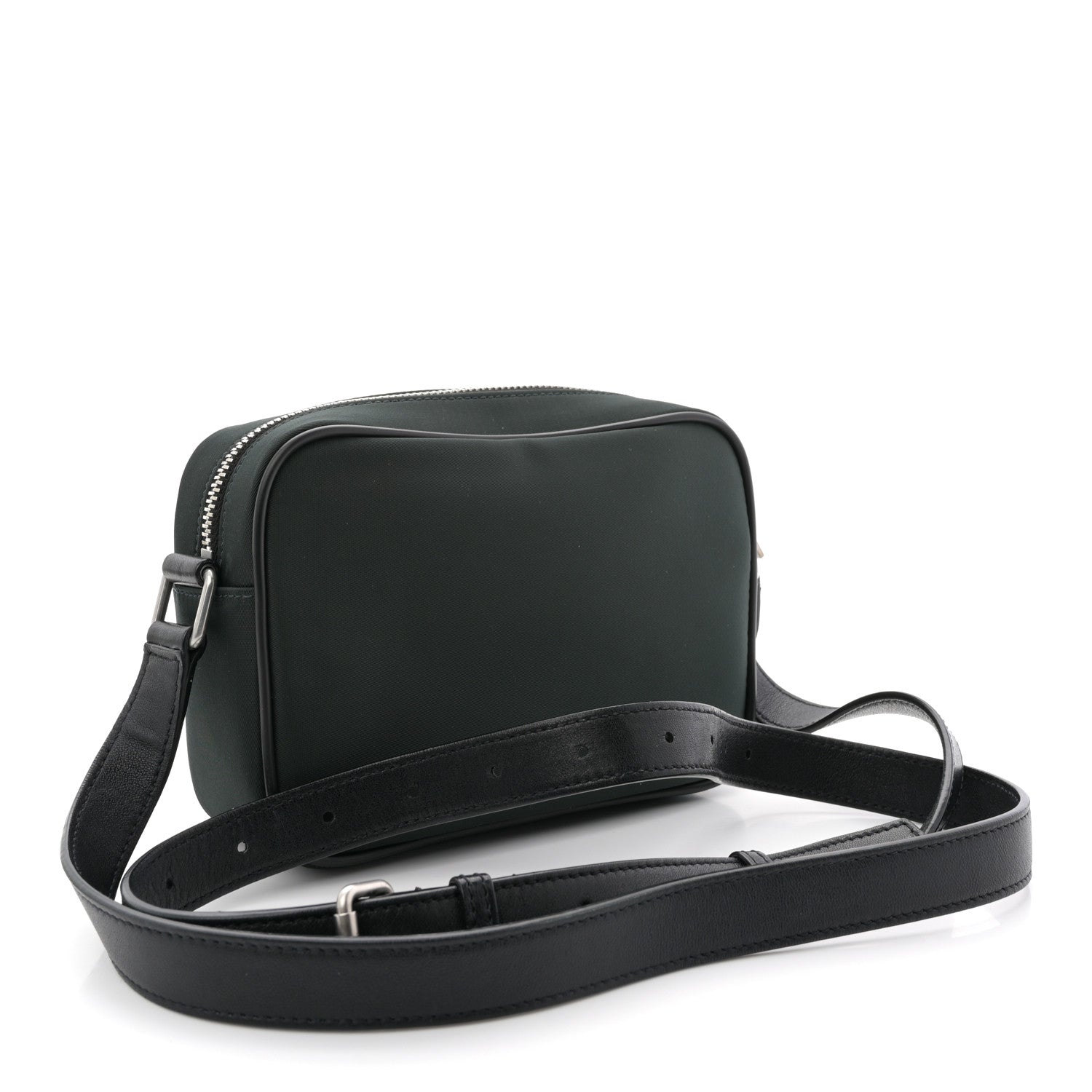 Lambskin Nylon Small Camp Camera Bag Dark Green