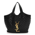 Lambskin Quilted Maxi Icare Shopping Tote Black