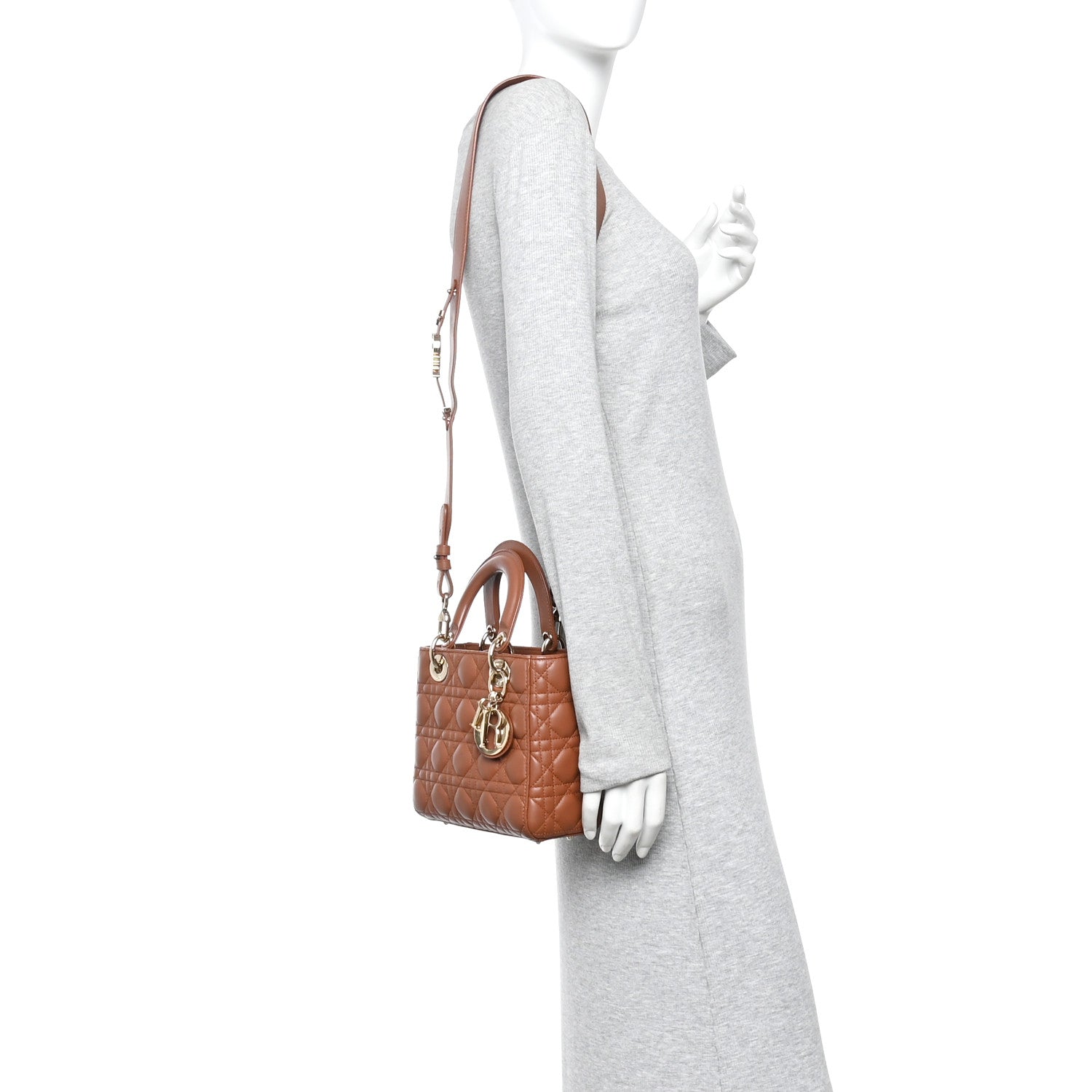 Calfskin Cannage Small My ABCDior Lady Dior Tan