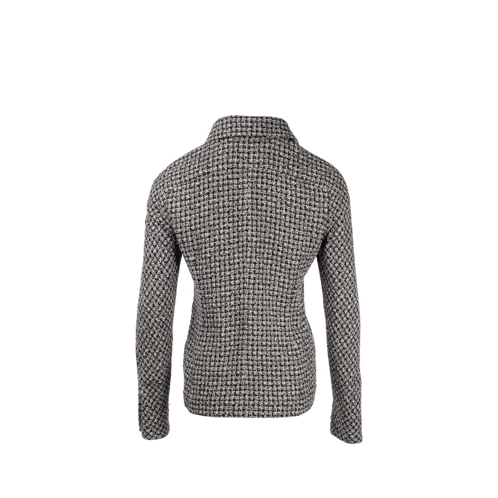 Chanel Size 38 09p Tweed Jacket Black/White