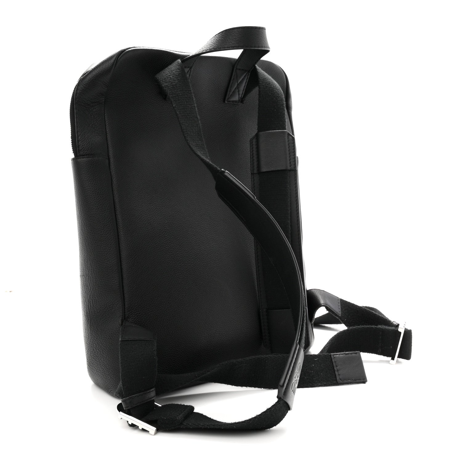 Grained Calfskin Military Backpack Black
