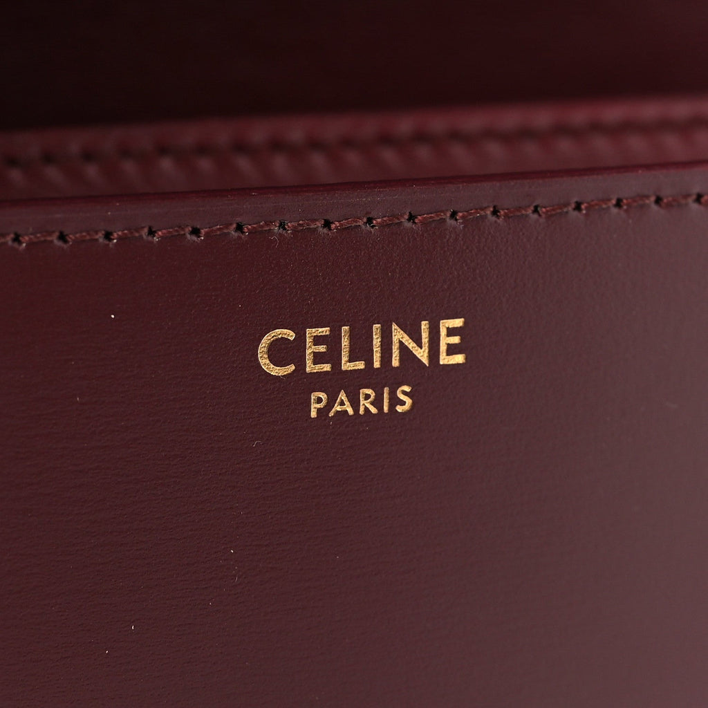 Box Calfskin Teen Classic Box Flap Bag Burgundy