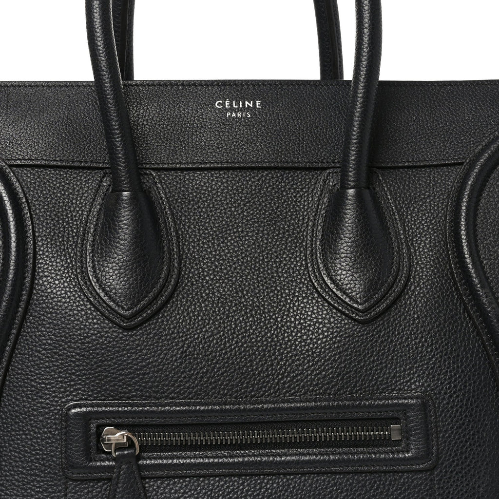 Drummed Calfskin Mini Luggage Black