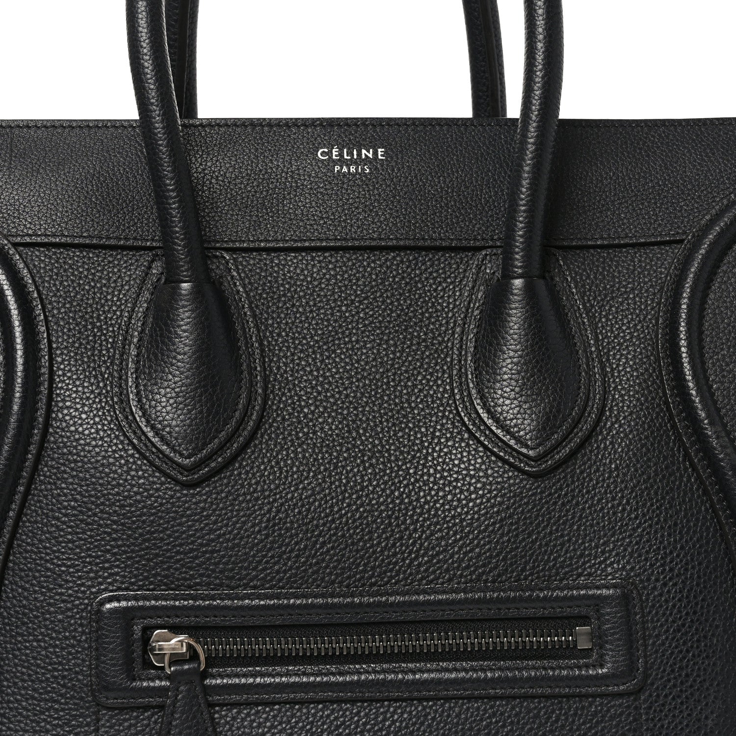 Drummed Calfskin Mini Luggage Black