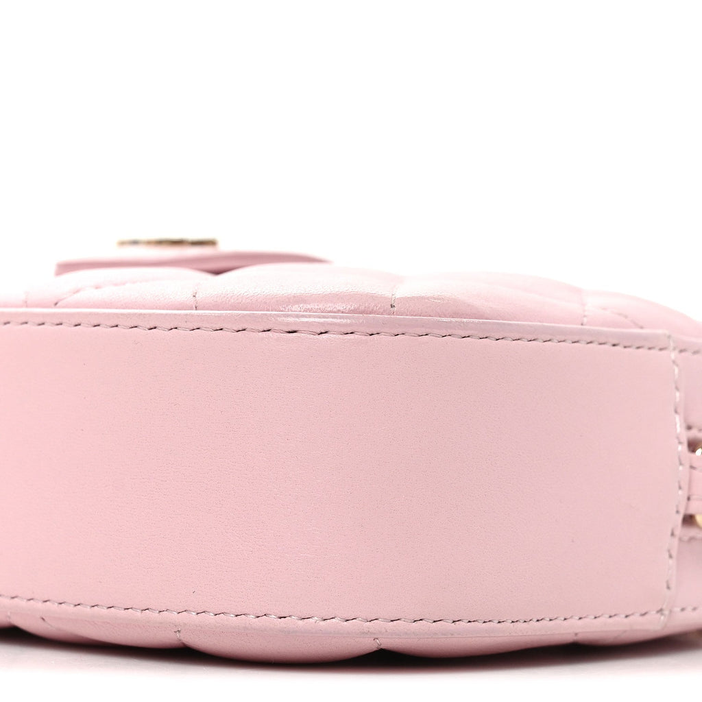 Lambskin Quilted Chain Camera Bag Light Pink