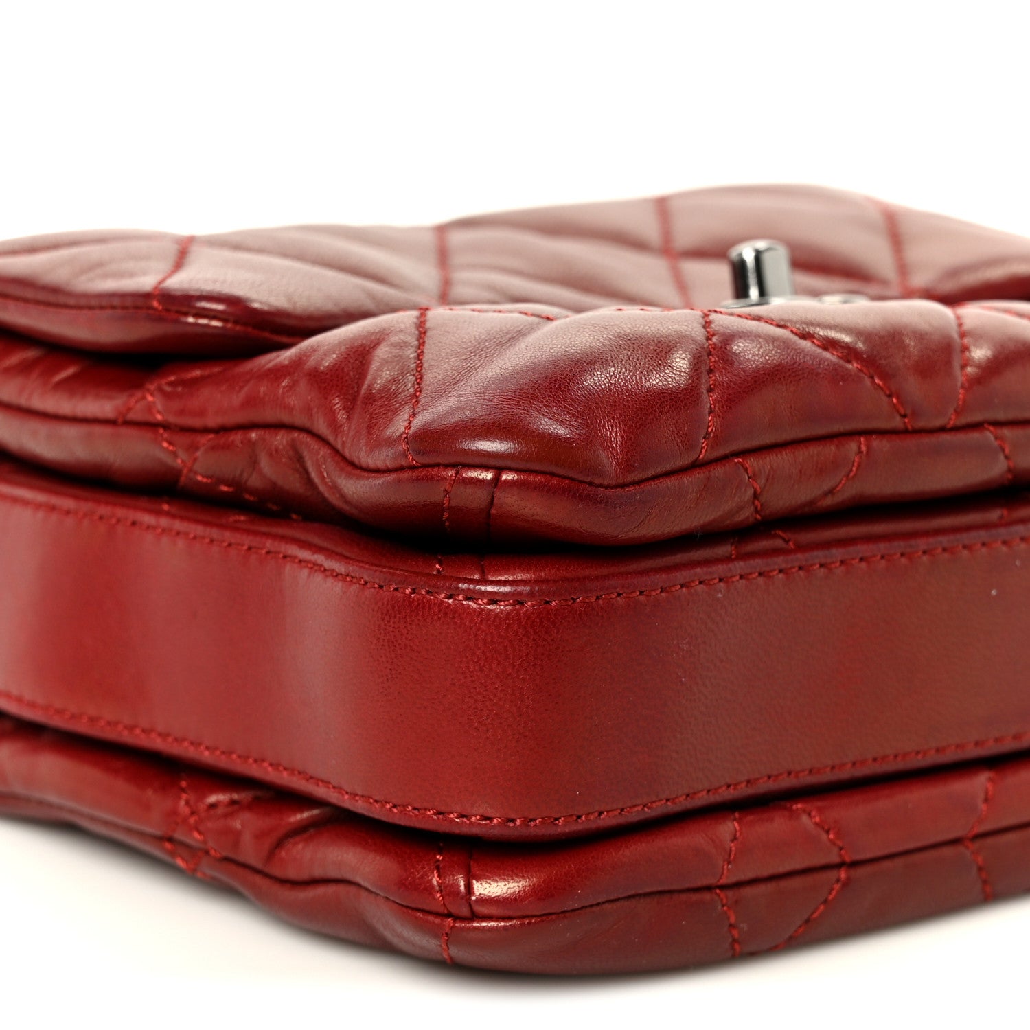 Lambskin Quilted Mini Chanel 3 Flap Red