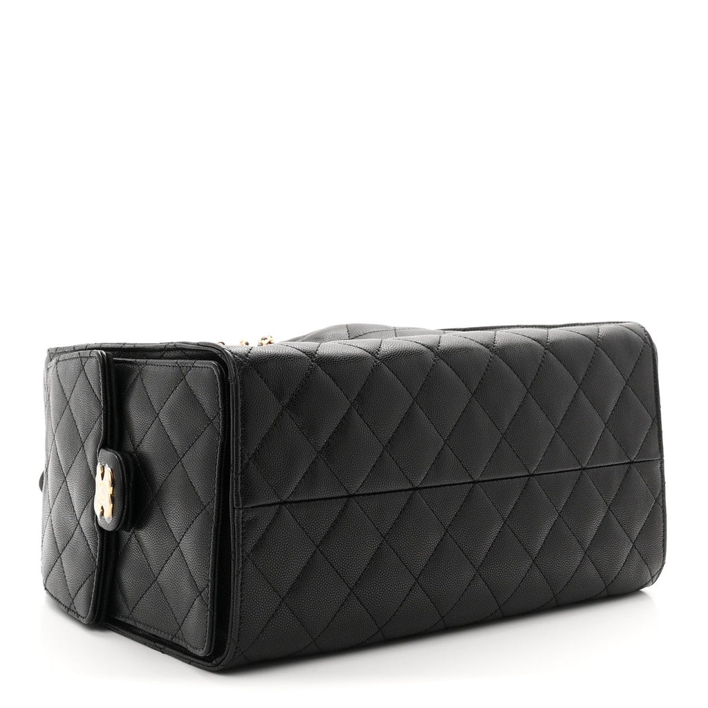 Caviar Quilted Medium Chanel 25 Handbag Black