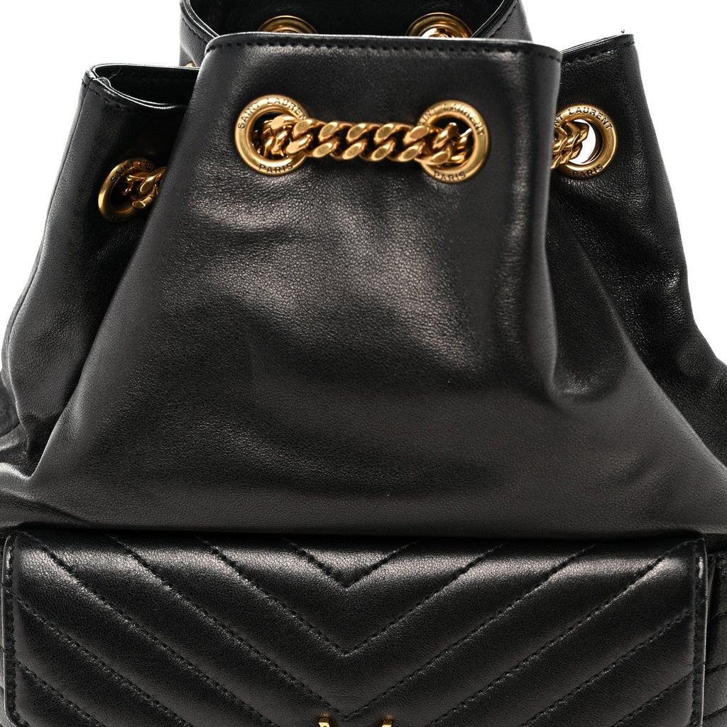 Lambskin Matelasse Monogram Joe Backpack Black