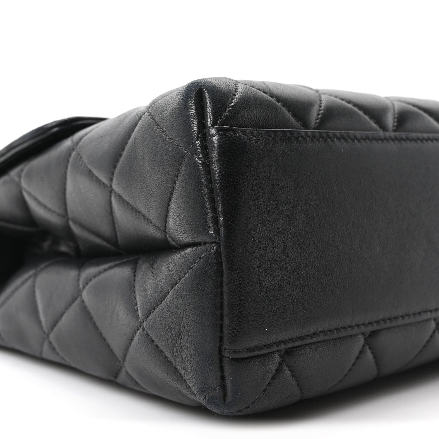 Lambskin Quilted Medium Kelly Flap Bag Black