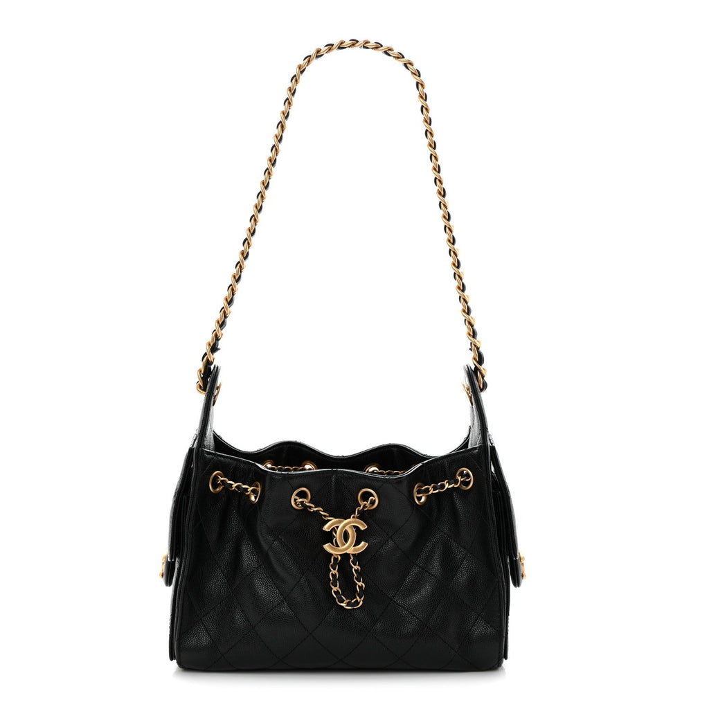 Caviar Quilted Mini Chanel 25 Handbag Black Black