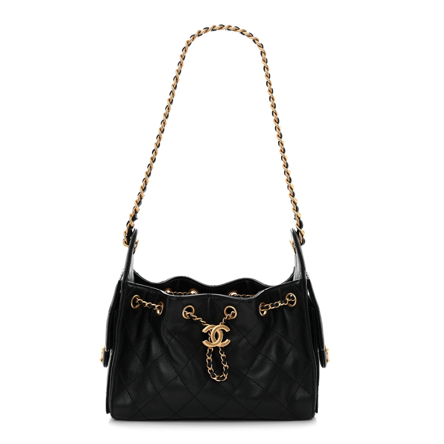 Caviar Quilted Mini Chanel 25 Handbag Black Black