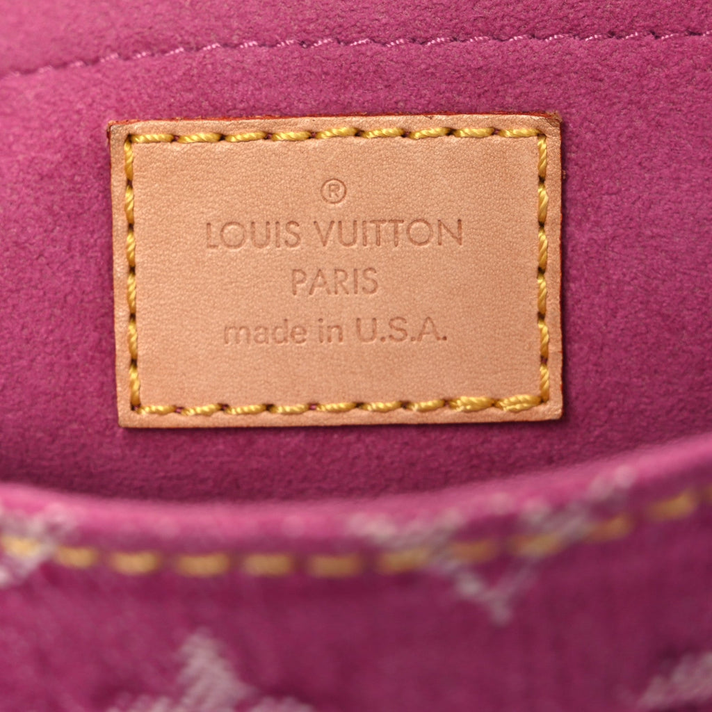 Monogram Denim Mini Pleaty Fuchsia