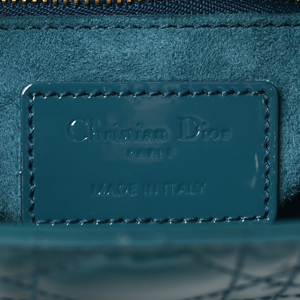 Patent Cannage Mini Lady Dor Blue