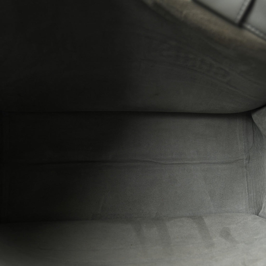 Calfskin Embossed Medium Book Tote Grey Stone