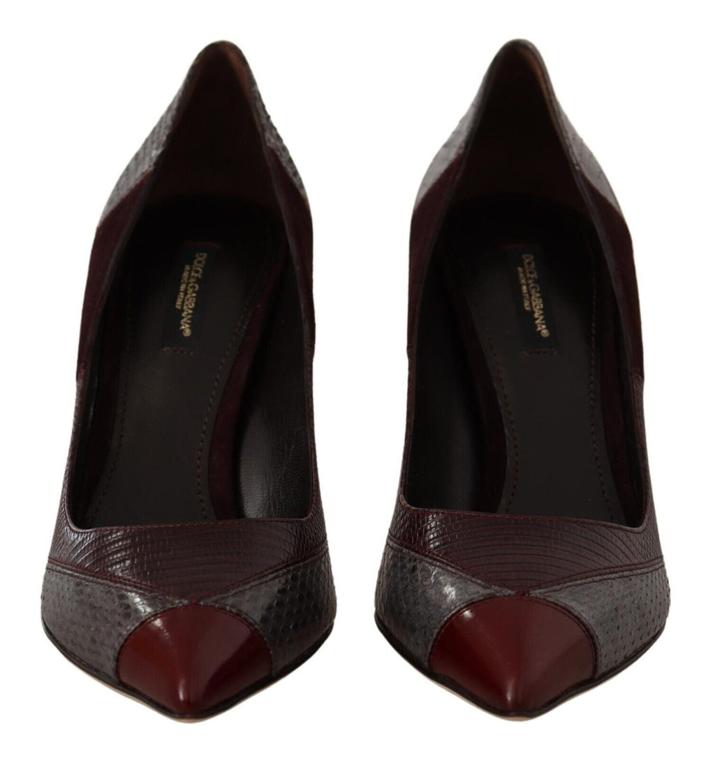 Dolce & Gabbana Multicolor Exotic Leather Heels Pumps Women's Shoes