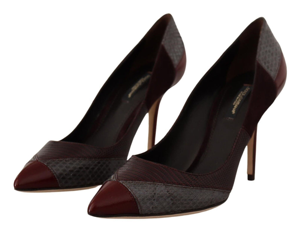 Dolce & Gabbana Multicolor Exotic Leather Heels Pumps Women's Shoes