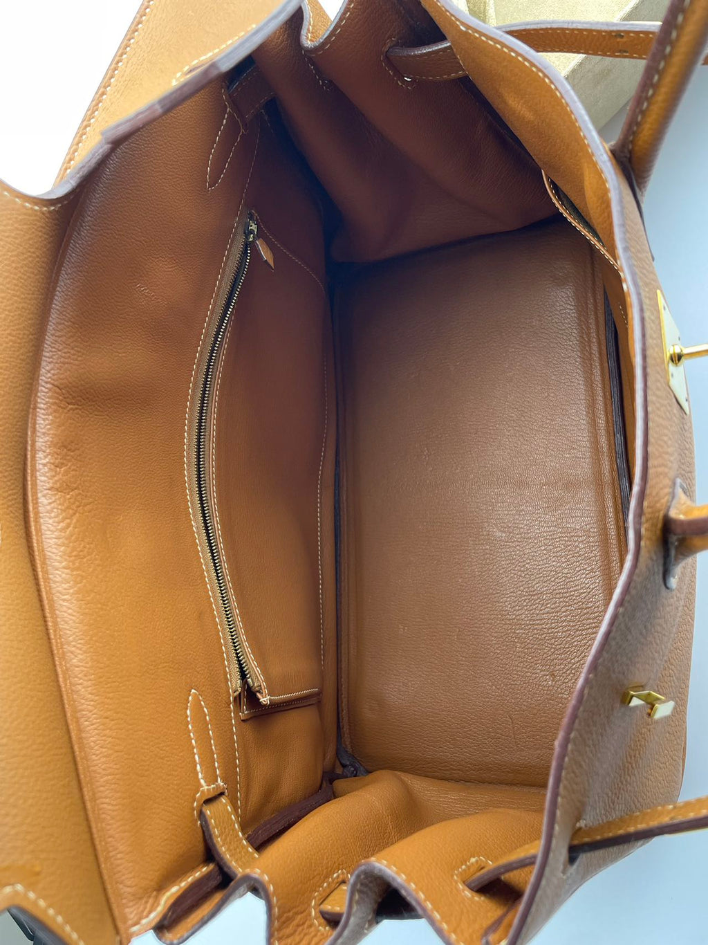 Hermes   Birkin 35 in gold vintage Togo leather