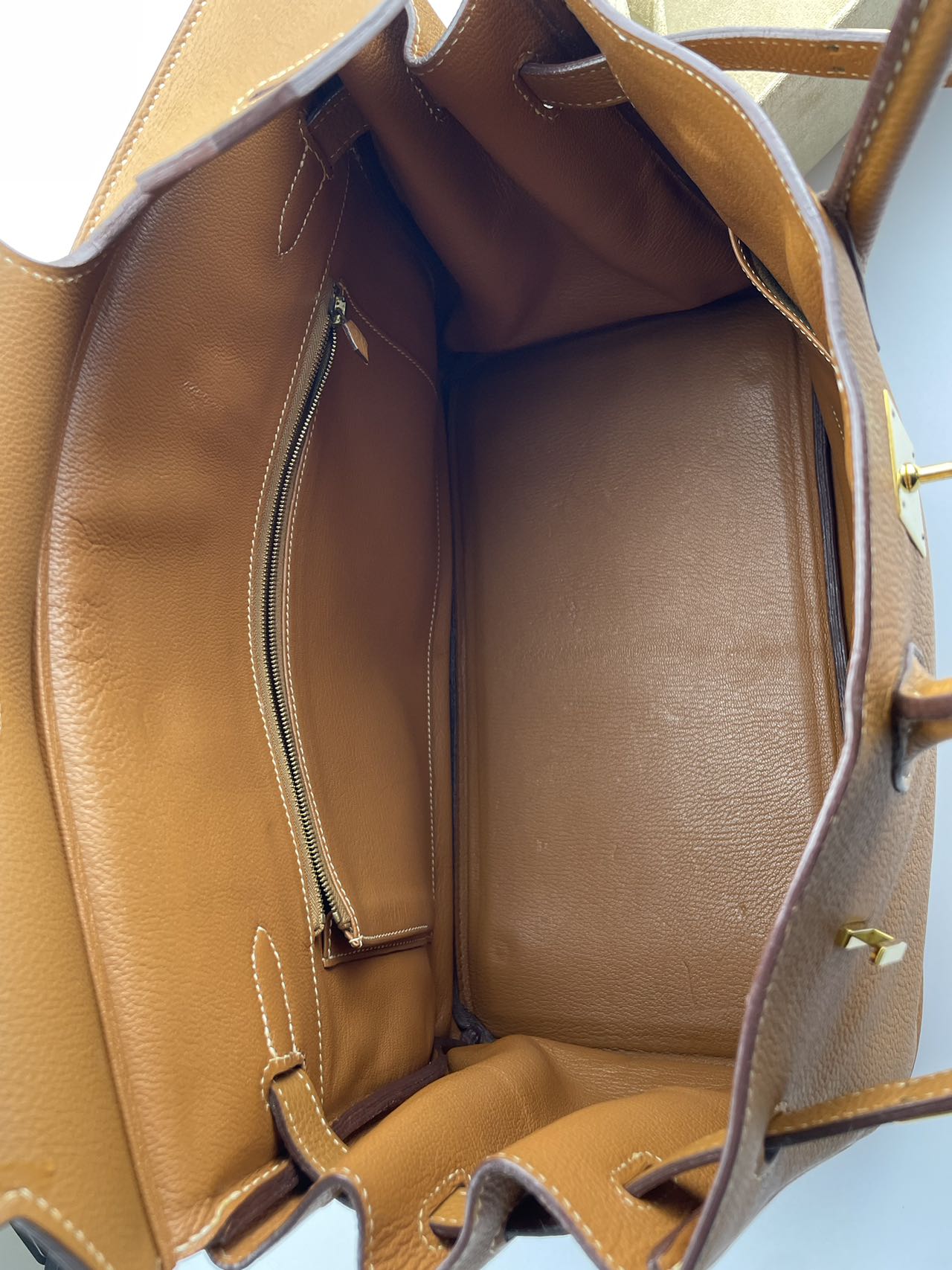 Hermes   Birkin 35 in gold vintage Togo leather