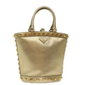 Prada Saffiano Gold Leather Handbag (Authentic  )