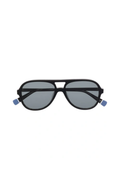 Orlebar Brown Estoril Pilot-Frame Sunglasses-272405-Black/shiny Steel
