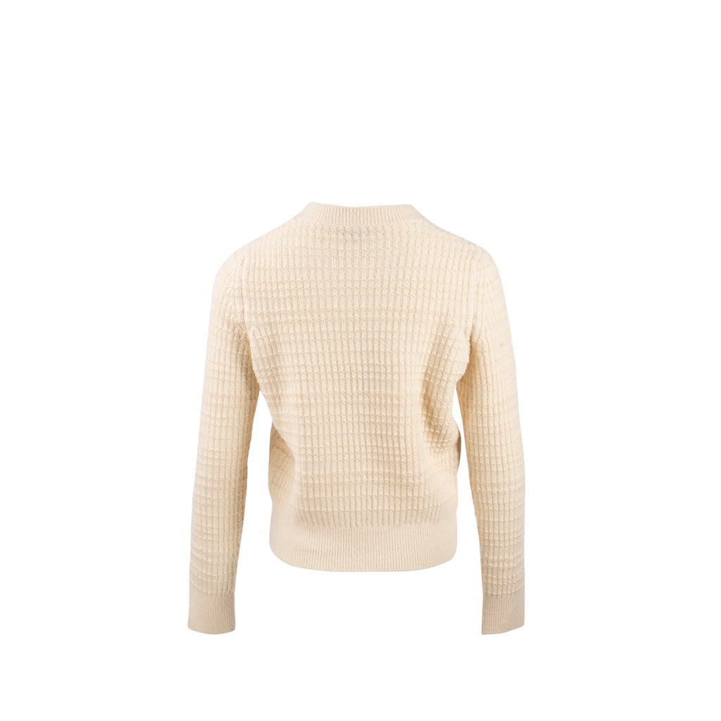 Chanel Size 40 18B Coco Neige Lucky Charms Knitted Sweater Cashmere/Wool Ecru