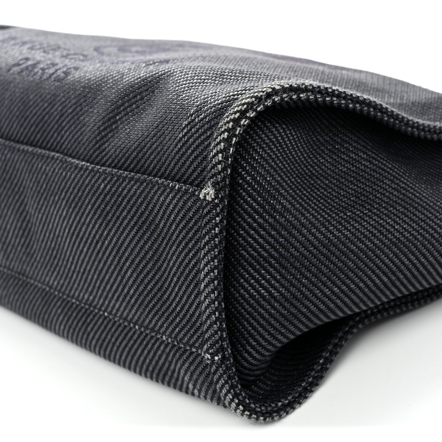 Mixed Fibers Calfskin Small Deauville Tote Black