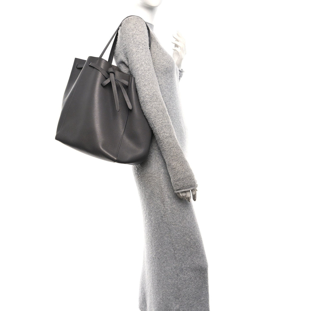 Soft Grained Calfskin Medium Belt Cabas Phantom Grey