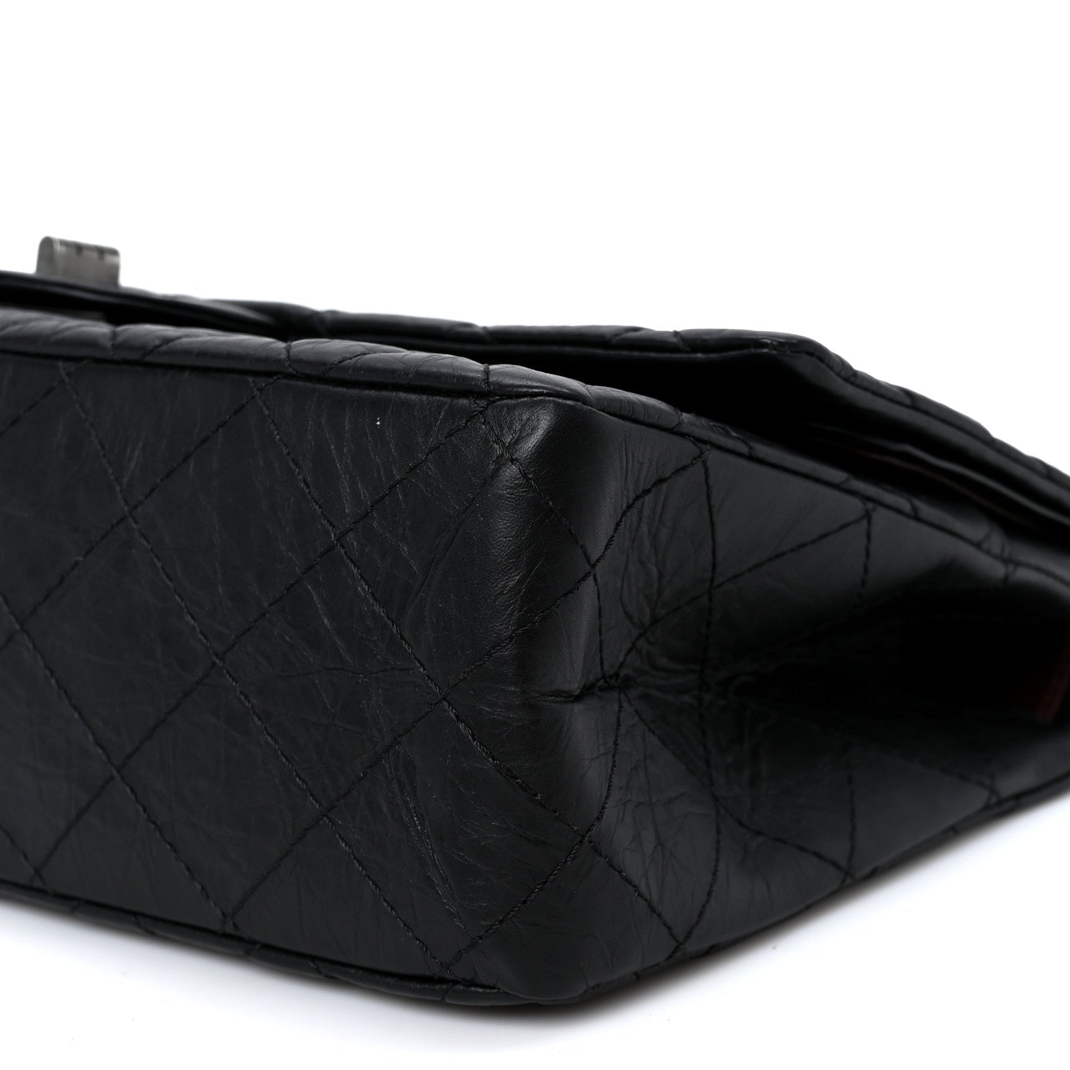 Aged Calfskin Quilted 2.55 Reissue 227 Flap Black