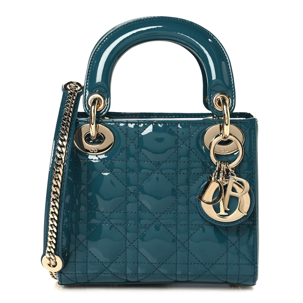 Patent Cannage Mini Lady Dor Blue