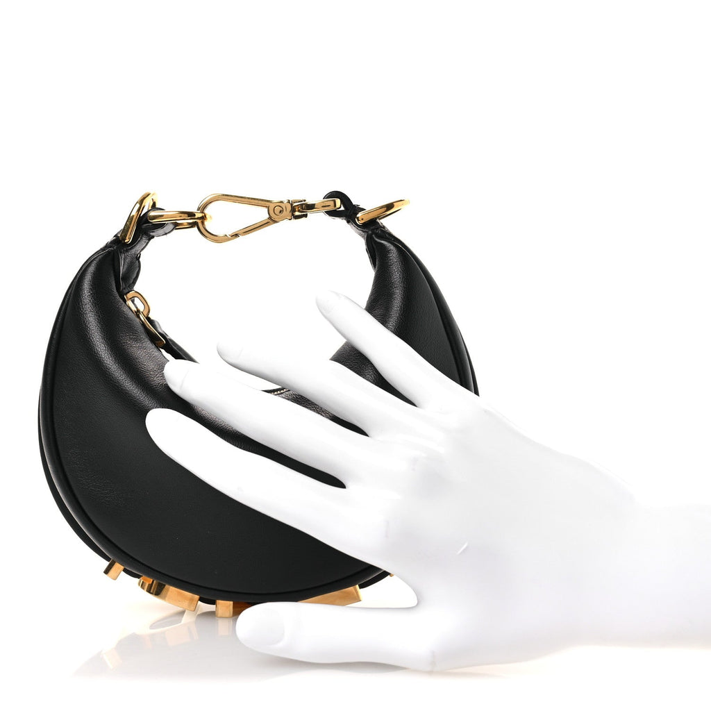 Vitello Grace Matte Nano Fendigraphy Hobo Charm Black