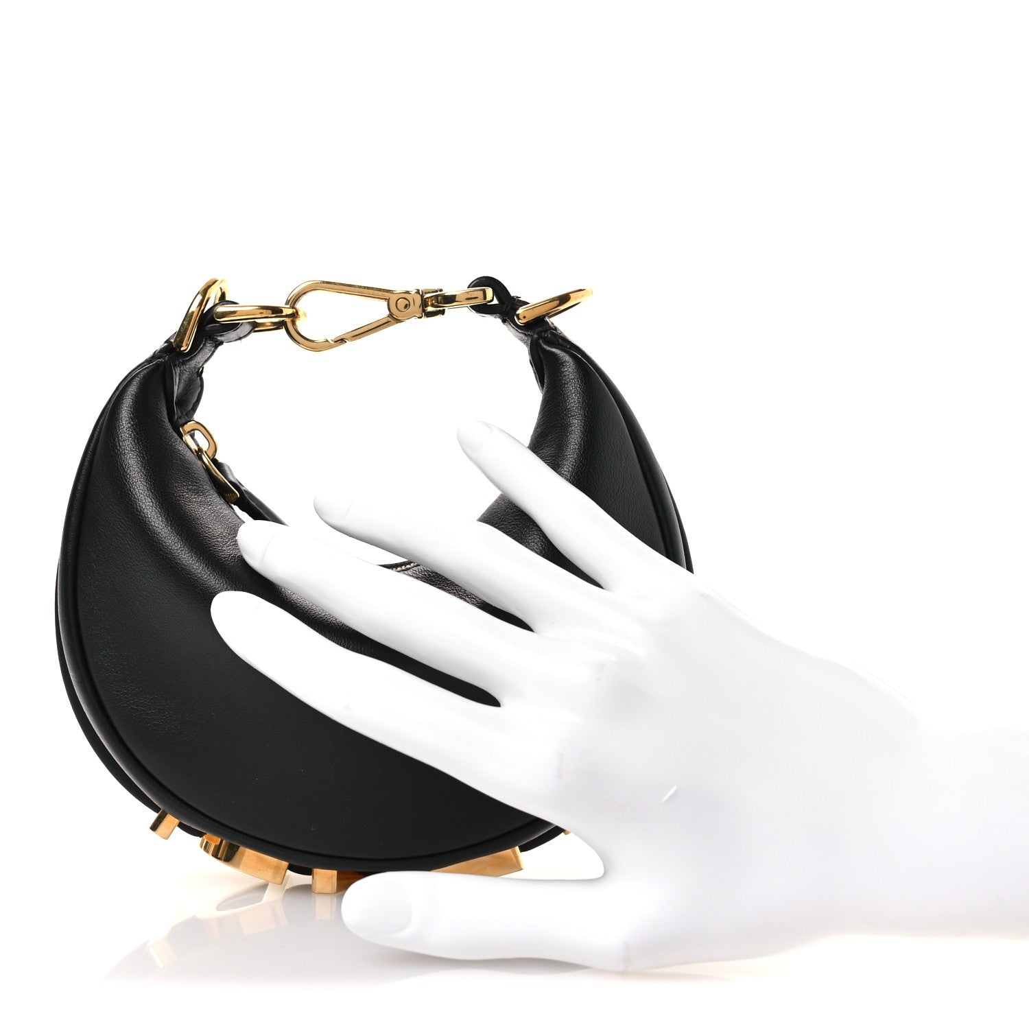 Vitello Grace Matte Nano Fendigraphy Hobo Charm Black