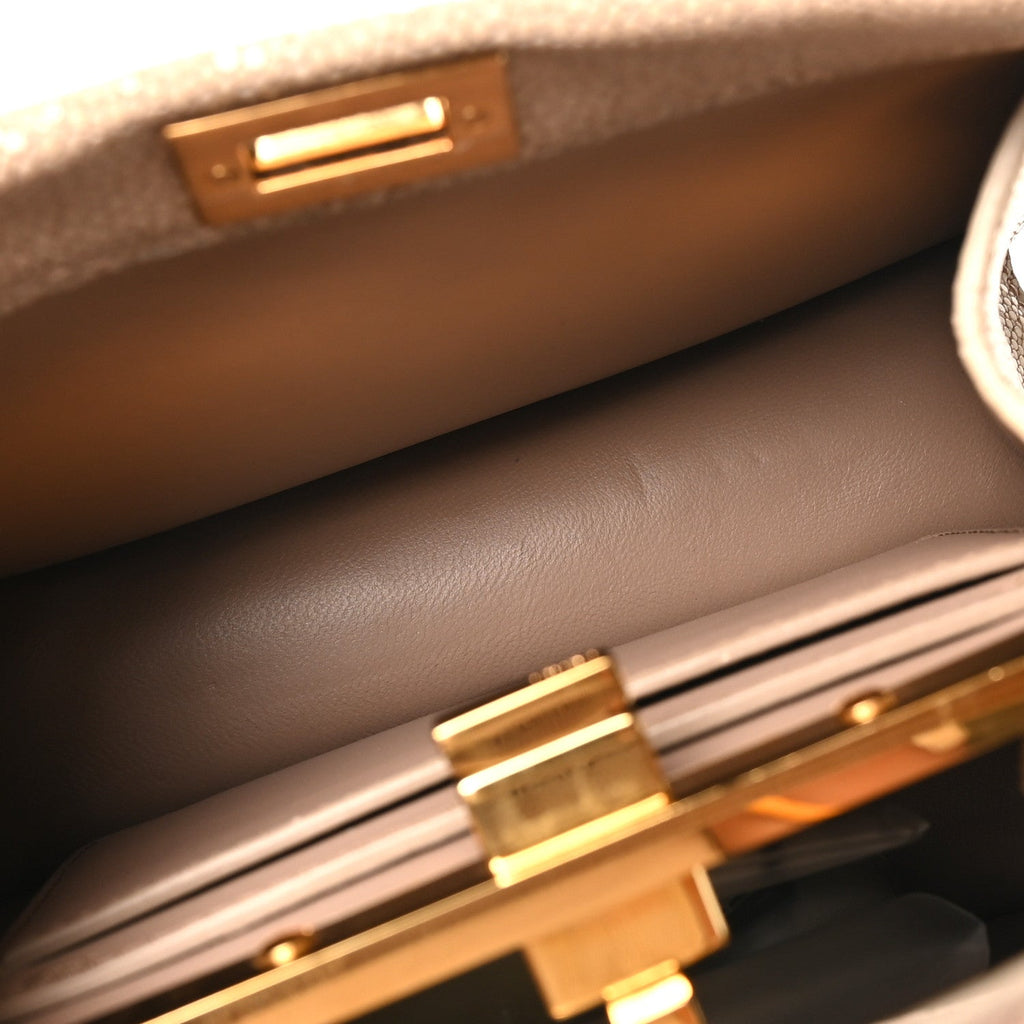Stingray Shiny Nappa Petite Peekaboo I SEE U Satchel Tortora