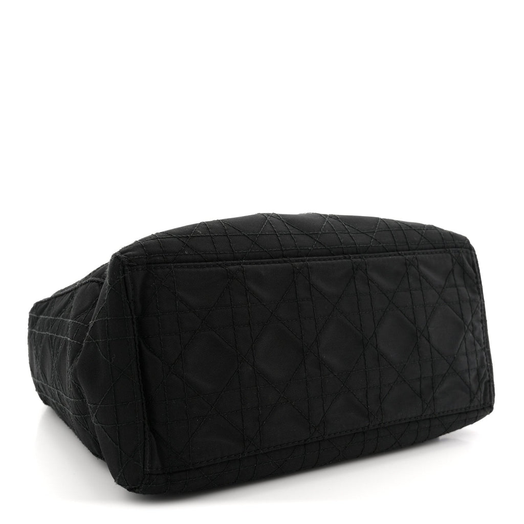 Nylon Cannage Medium Lady Dior Black