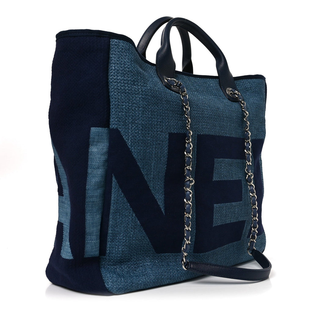 Canvas Large Shopping Tote Dark Blue