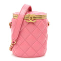 Lambskin Quilted Mini Crown Box Bag Pink