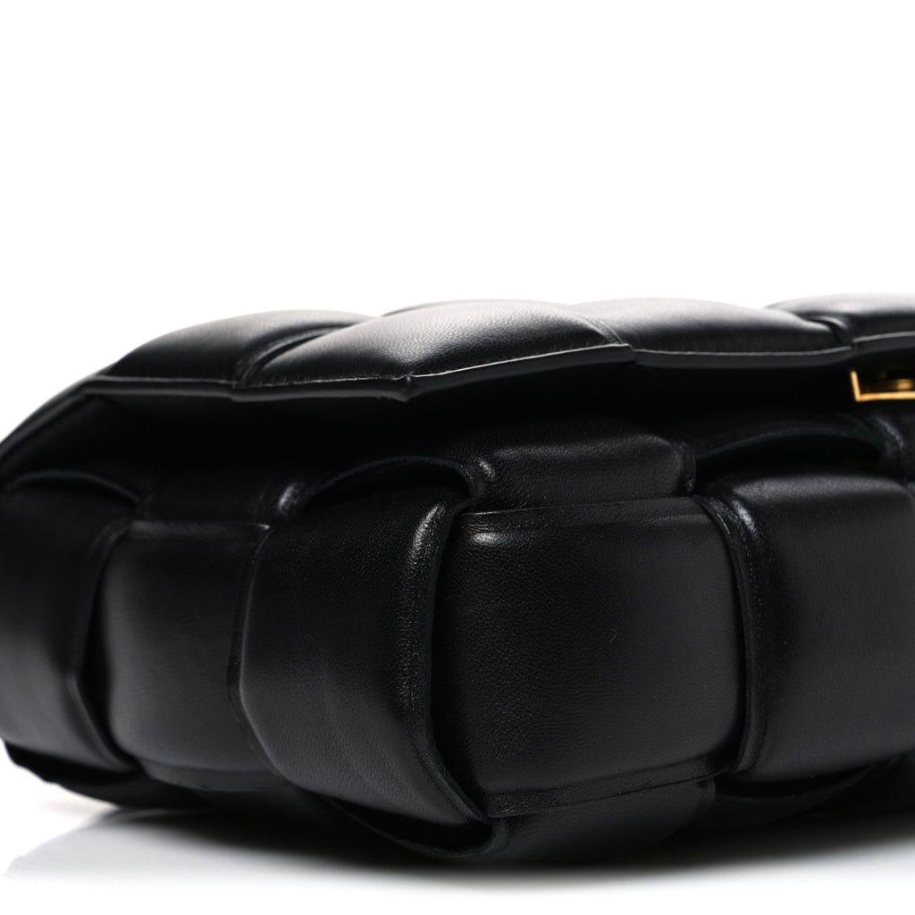Nappa Maxi Intreccio Padded Cassette Crossbody Bag Black