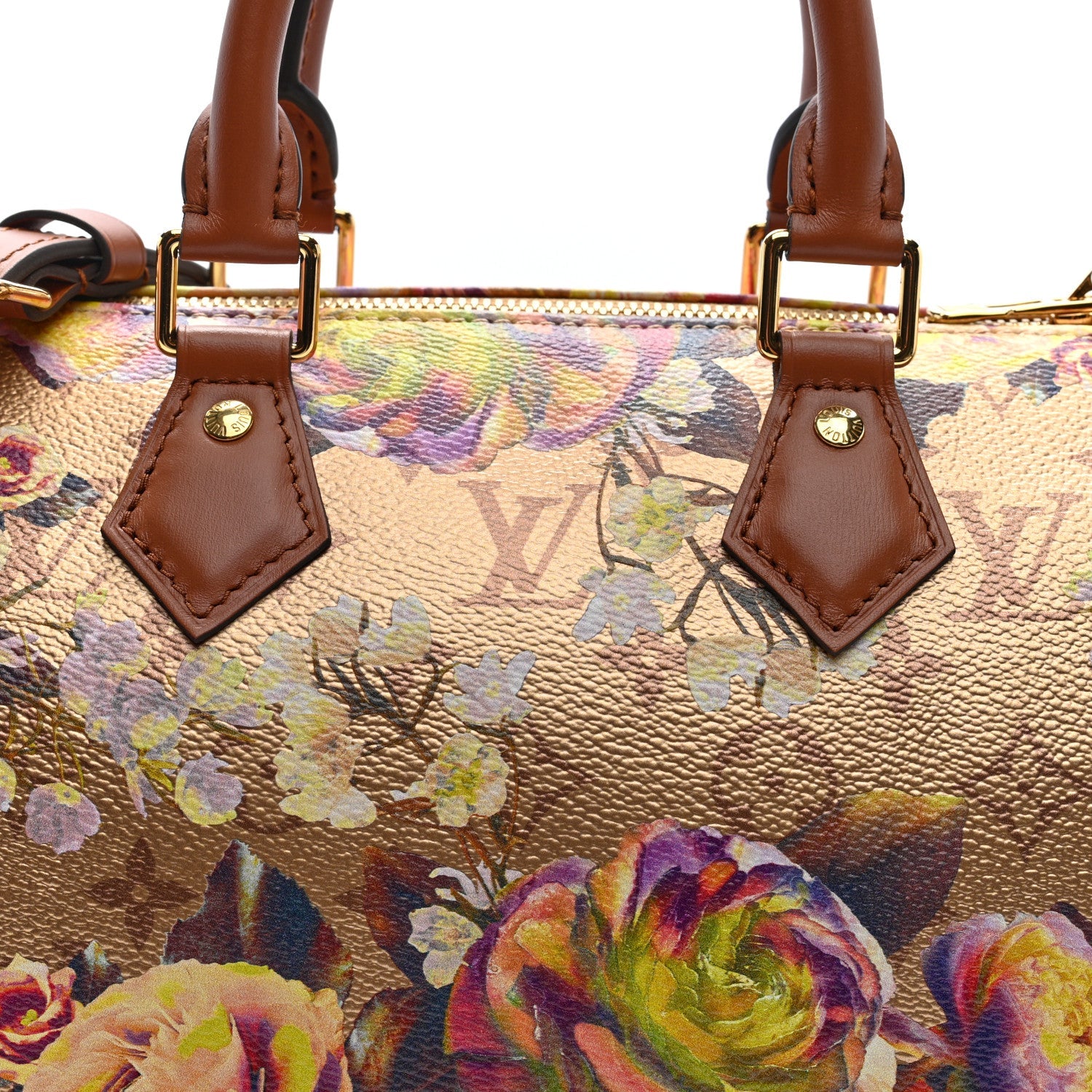 Metallic Monogram LV Garden Speedy Bandouliere 25 Gold