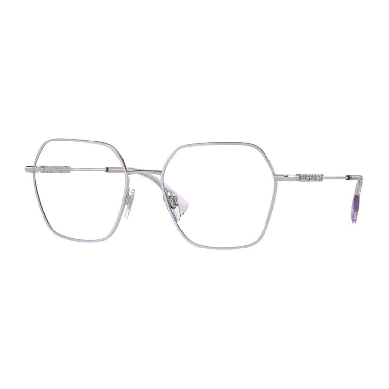 Burberry Eyeglasses Geometric Full Rim, Rose Gold Frame and Clear Demo Lenses Lens BE13811337