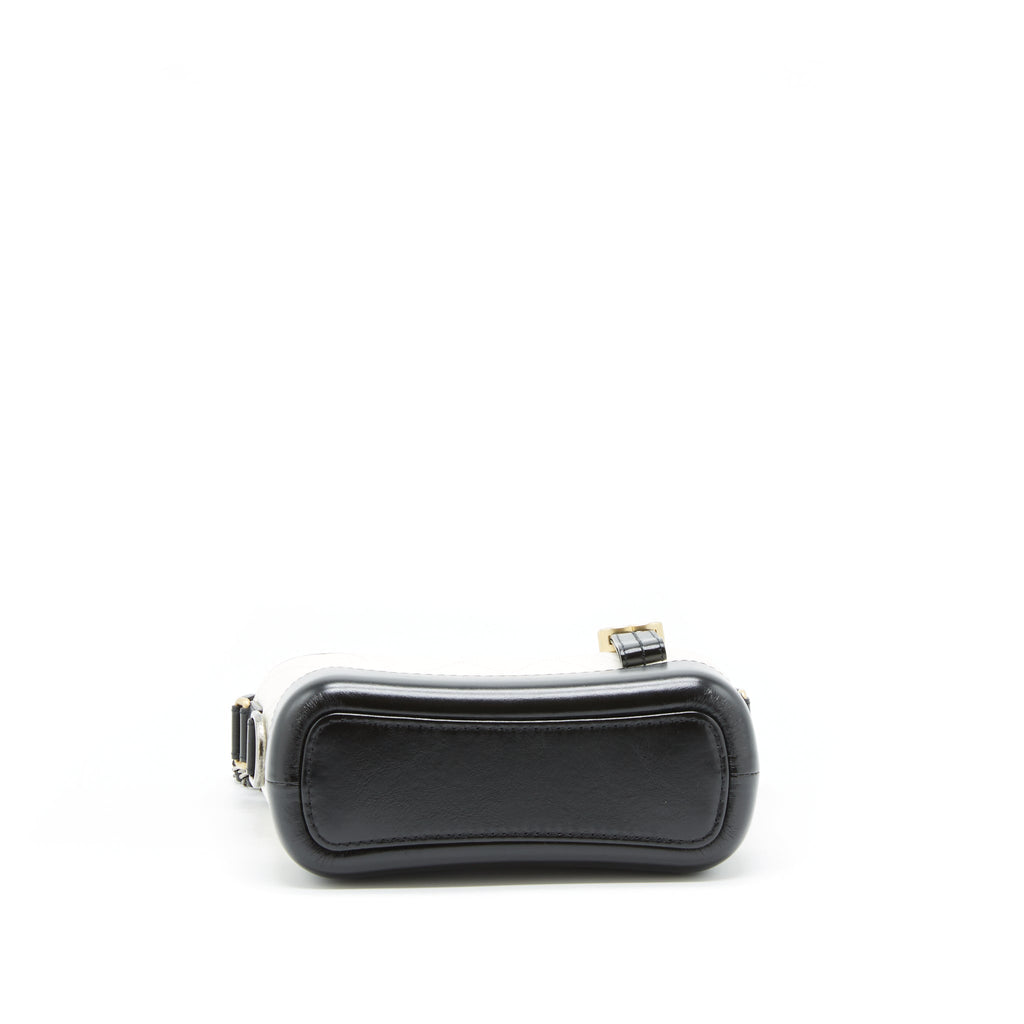Chanel small Gabrielle hobo bag calfskin white/ black with multicolour hardware