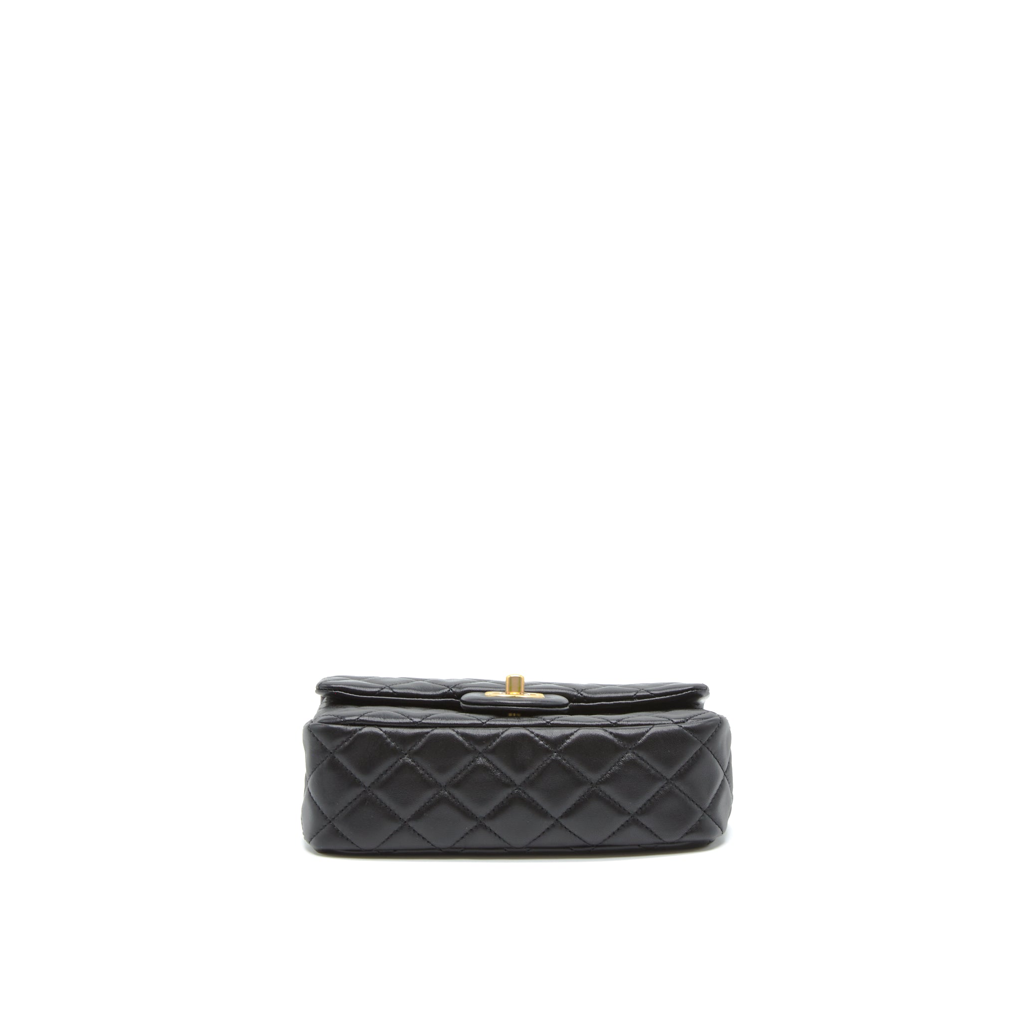 Chanel 22S Pearl Crush Mini Rectangular Flap Bag Lambskin Black