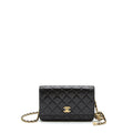 Chanel Pearl Crush Wallet On Chain Lambskin Black