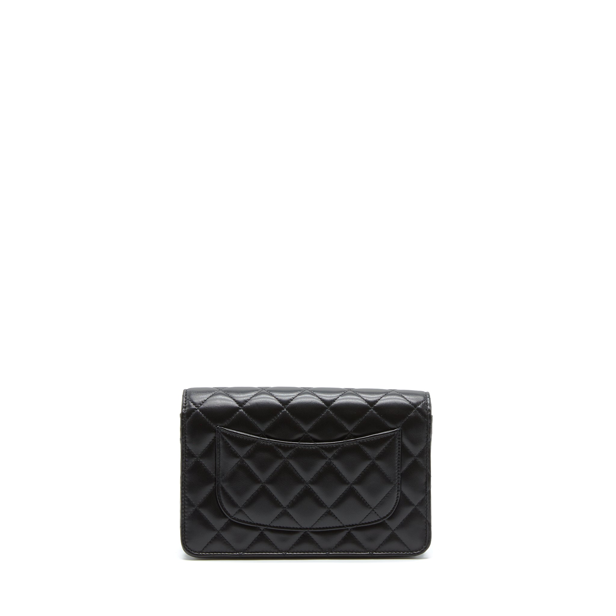 Chanel Pearl Crush Wallet On Chain Lambskin Black
