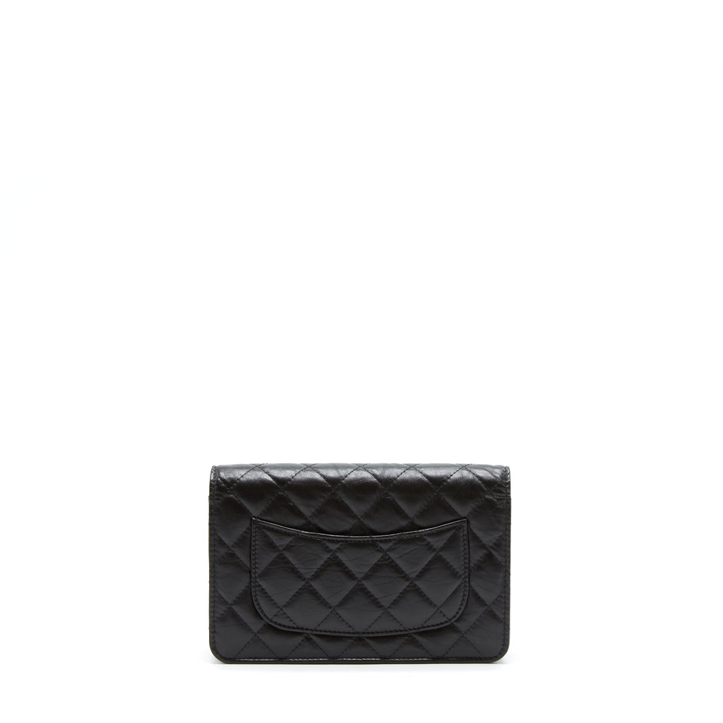 Chanel 2.55 Reissue Wallet On Chain Aged Calfskin Black