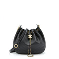Chanel Chevron Bucket Bag Grained Calfskin Black