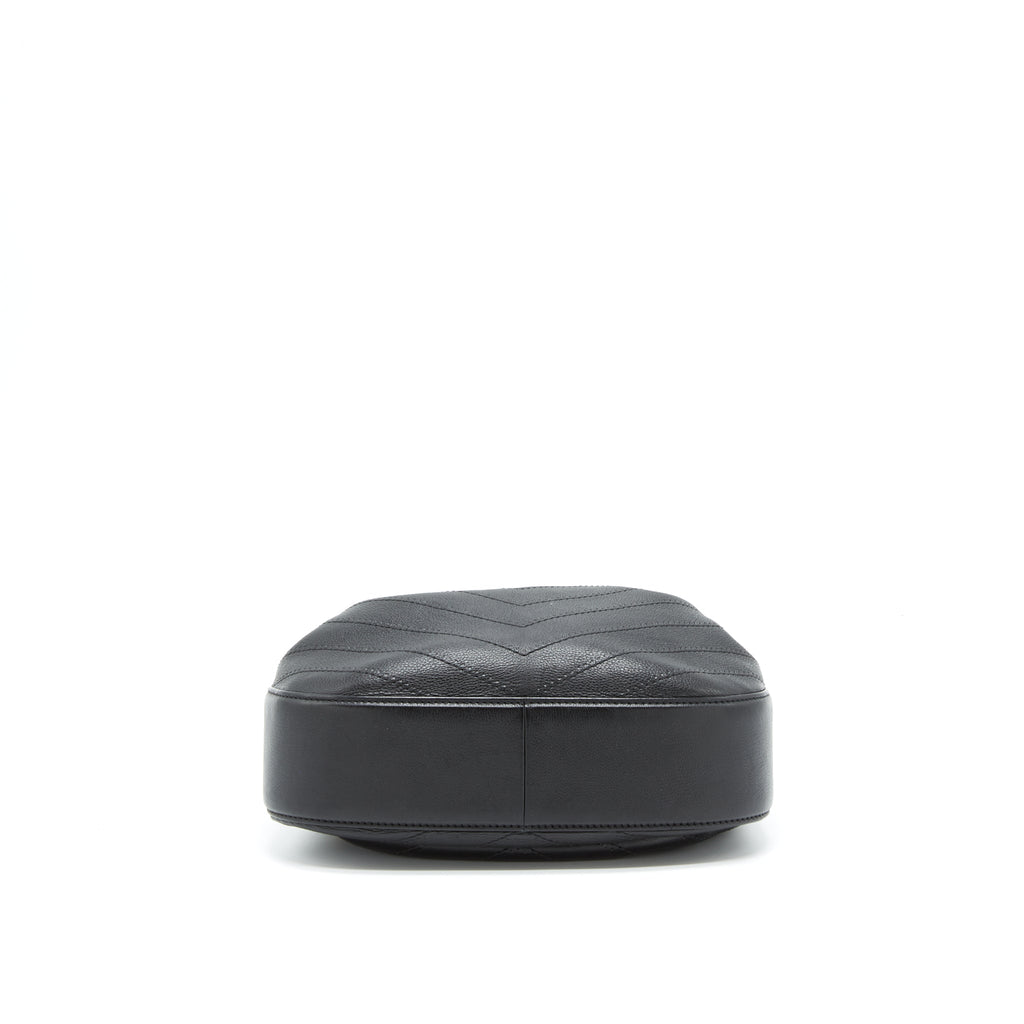 Chanel Chevron Bucket Bag Grained Calfskin Black