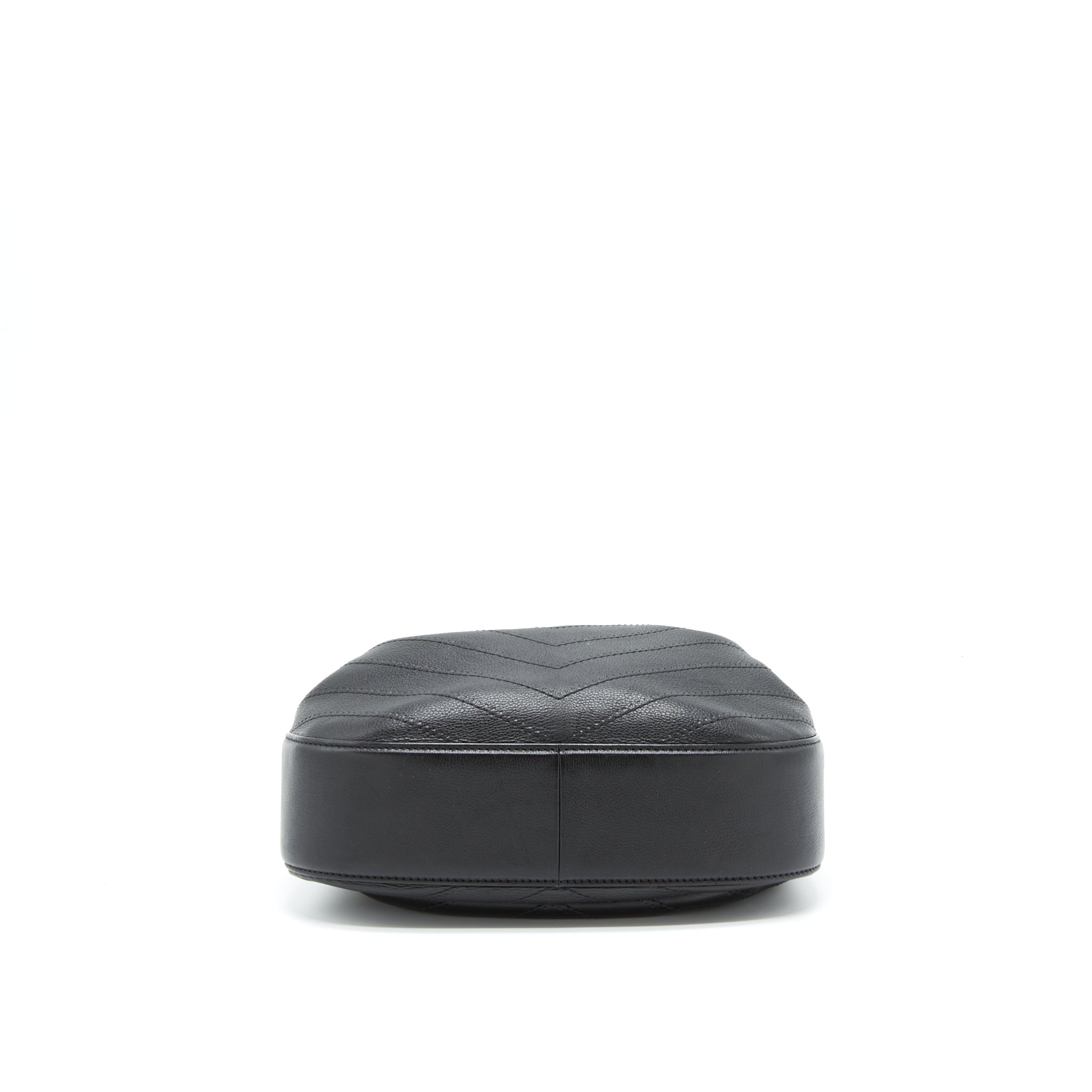 Chanel Chevron Bucket Bag Grained Calfskin Black