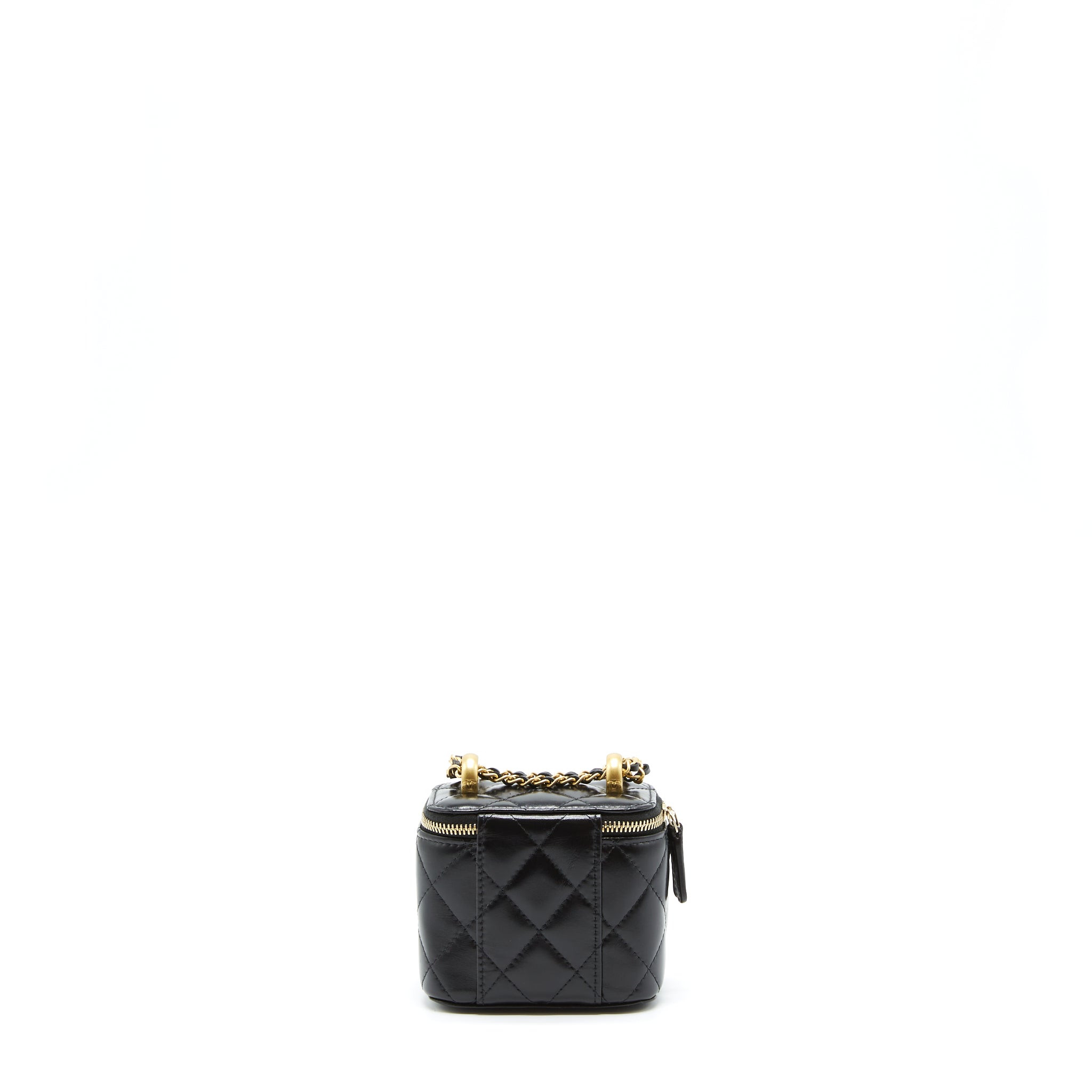 Chanel 21A Gold Crush Mini Vanity Case Calfskin Black Brushed