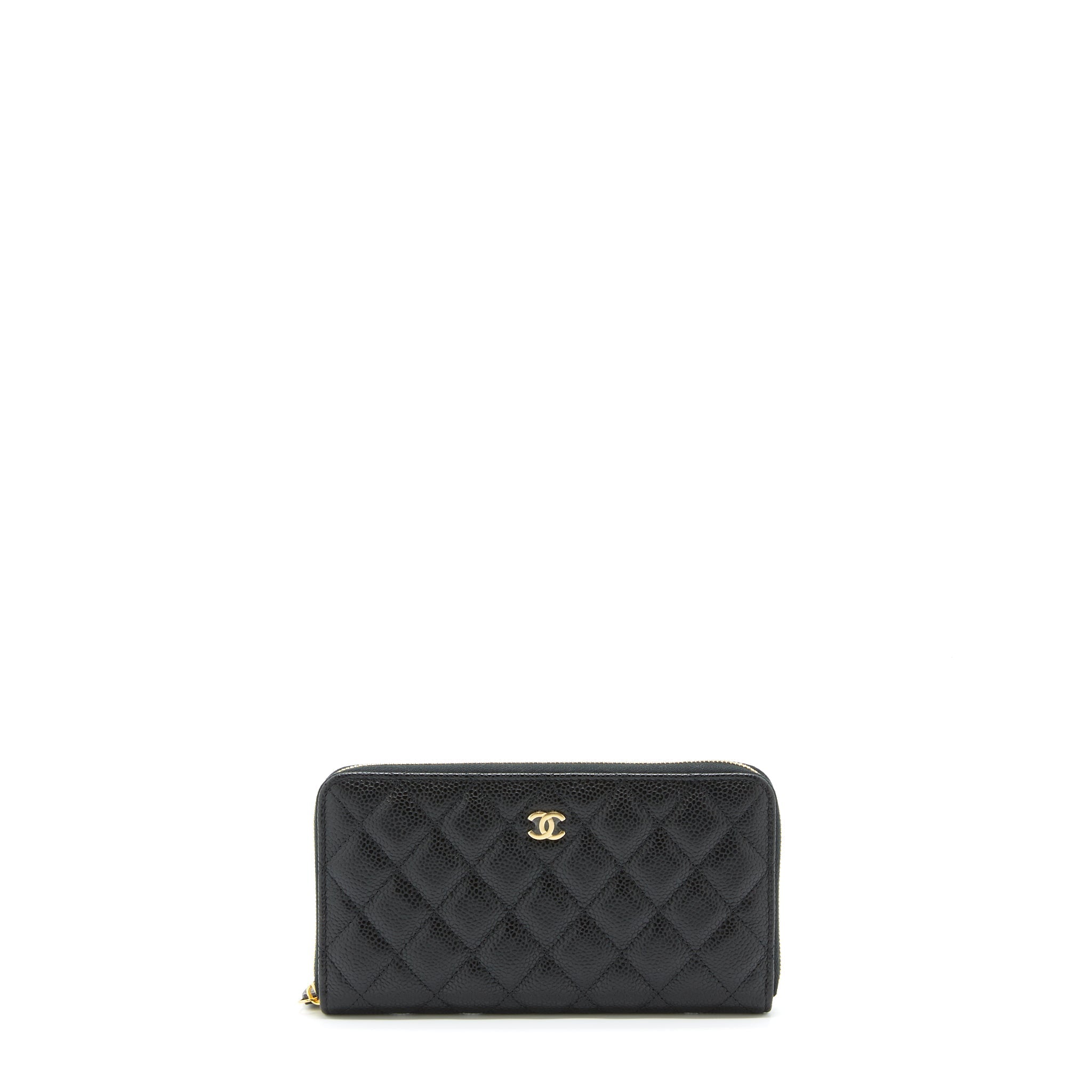 Chanel Zippy Long Wallet Caviar Black